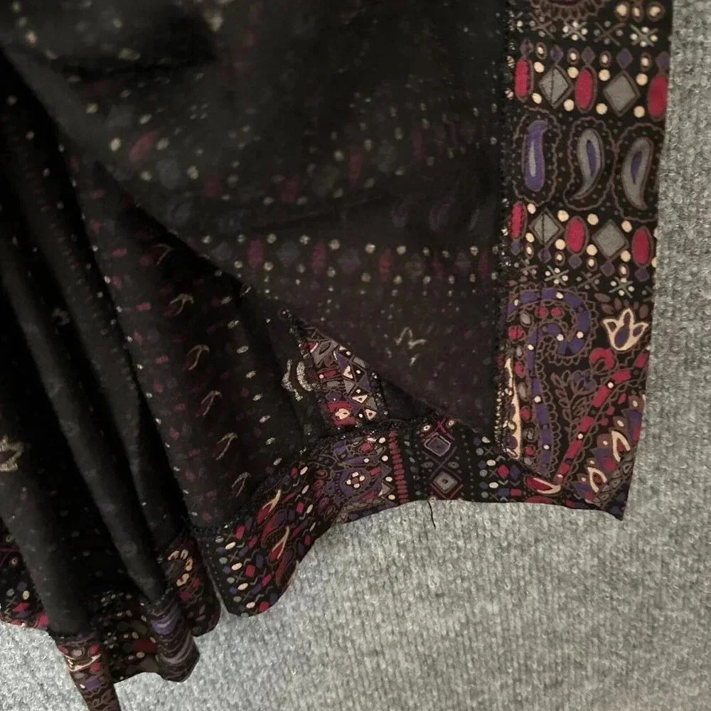 Vintage Rafaella Skirt Womens 8 Multicolor Pleated Pockets Paisley Boho Midi - Picture 9 of 16